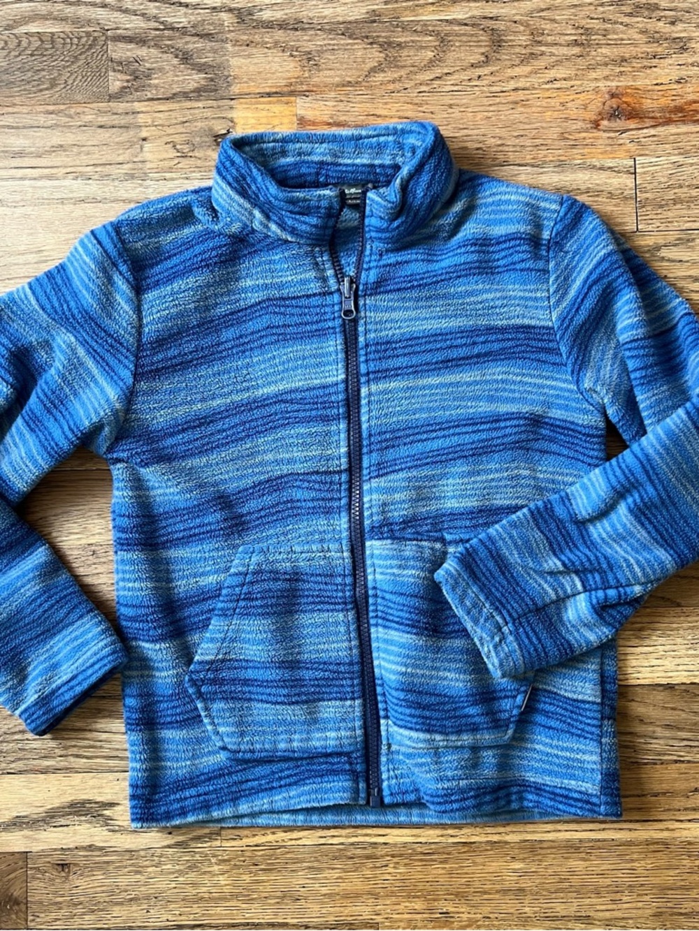 Eddie Bauer Kids Blue Striped Fleece Zip-Up Boys Size 7/8